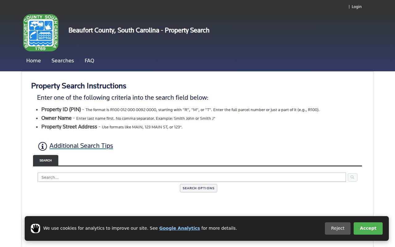 Hilton Head Island residents directory route through Beaufort County Real Property Search